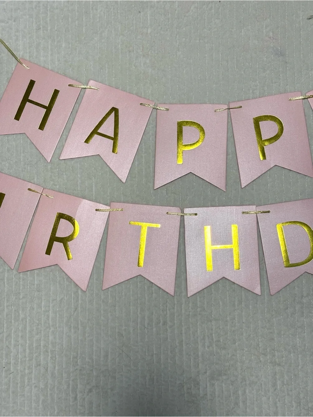Happy Birthday Pink and Gold Party Banner | Party Decor | Photo Backdrop